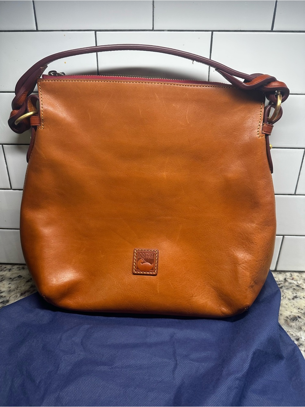 Dooney & Bourke Twist Strap Florentine Hobo Bag in Natural purse